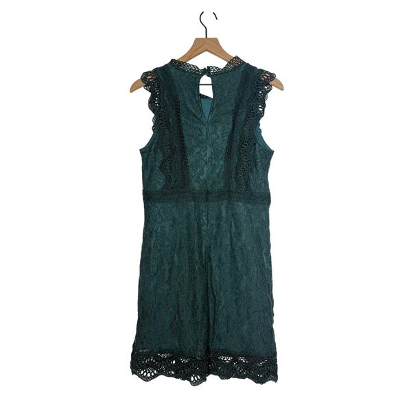 Lulu's My Sweetheart Dark Teal Green Lace Mini Dress Size M Holiday Cocktail - Picture 5 of 12